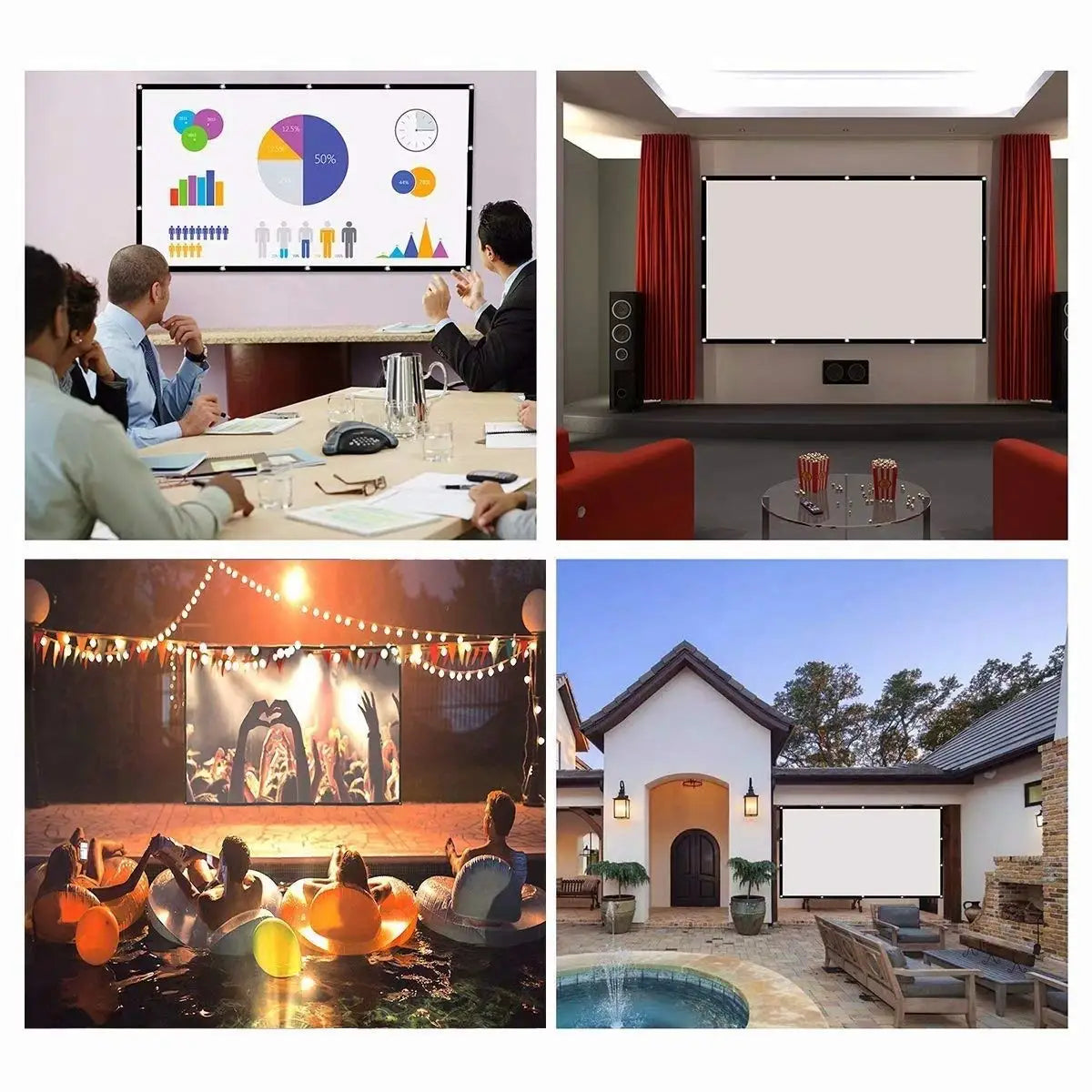 Accessoire projecteur - Écran de projection portable - 5 Tailles différentes